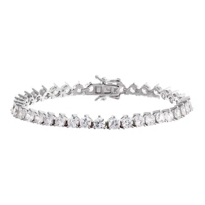 Adina Eden Thin Three Prong Tennis Bracelet In Multi