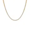 Adina Eden Thin Three Prong Tennis Necklace In Multi