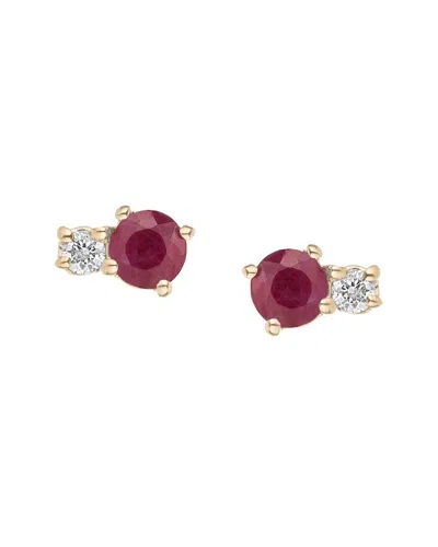 Adina Reyter 14k 0.74 Ct. Tw. Diamond & Ruby Amalfi & Amigos Earrings In Red