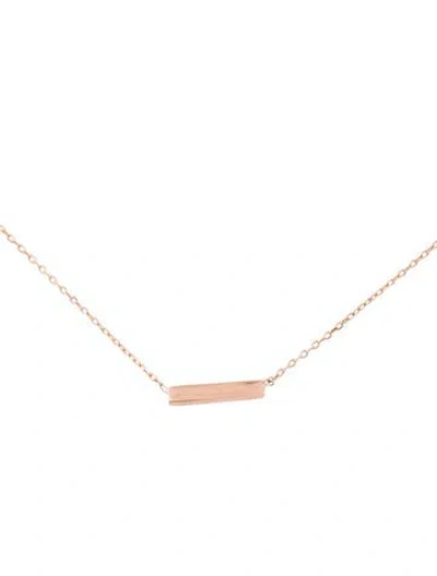 Pre-owned Adina Reyter 14k Bar Pendant Necklace, 16.5" In Multi