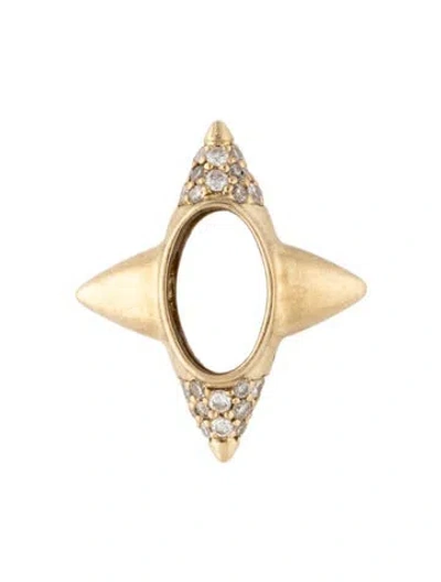 Pre-owned Adina Reyter 14k Diamond 4 Spike Big Bead Charm, 0.5" In Multicolor