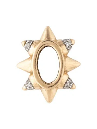 Pre-owned Adina Reyter 14k Diamond 8 Spike Big Bead Charm, 0.5" In Multicolor