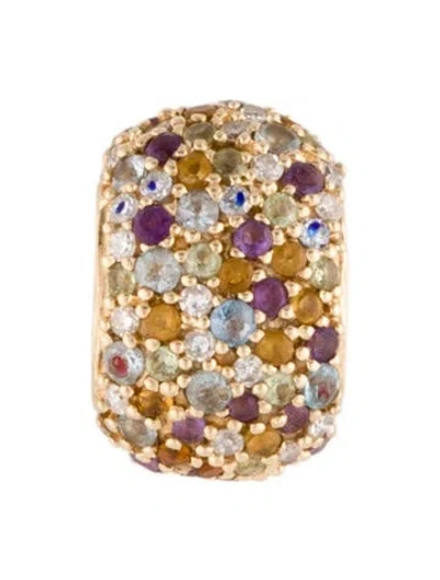 Pre-owned Adina Reyter 14k Diamond & Multistone Pendant, 0.5"