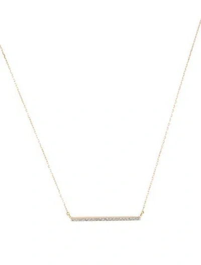 Pre-owned Adina Reyter 14k Diamond Bar Pendant Necklace, 17" In Multi