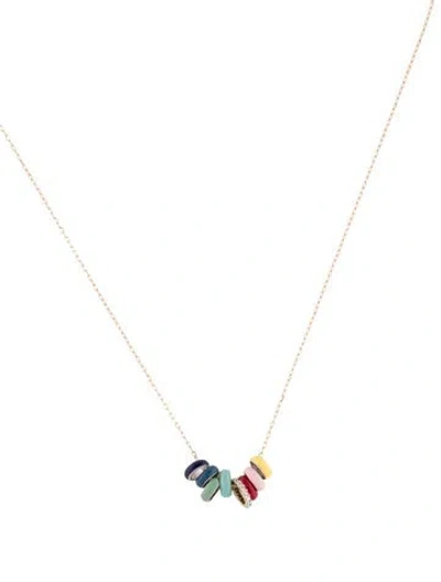 Pre-owned Adina Reyter 14k Diamond Bead Party Carnival Pendant Necklace, 16" In Multi