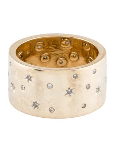 Pre-owned Adina Reyter 14k Diamond Celestial Wide Band In Multi