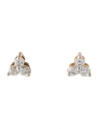 Pre-owned Adina Reyter 14k Diamond Cluster Earrings In Multicolor
