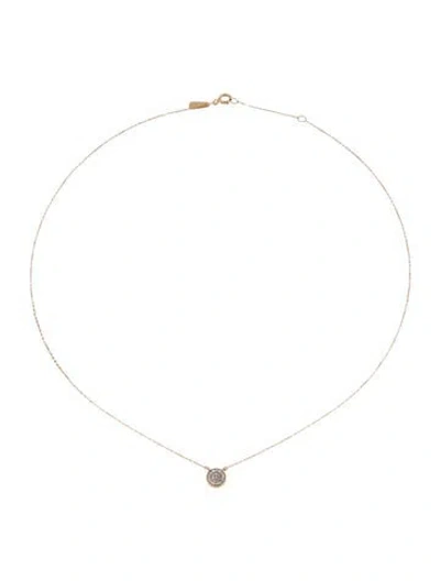 Pre-owned Adina Reyter 14k Diamond Disc Pendant Necklace, 16" In Multi