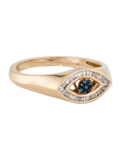 Pre-owned Adina Reyter 14k Diamond Evil Eye Ring In Multi