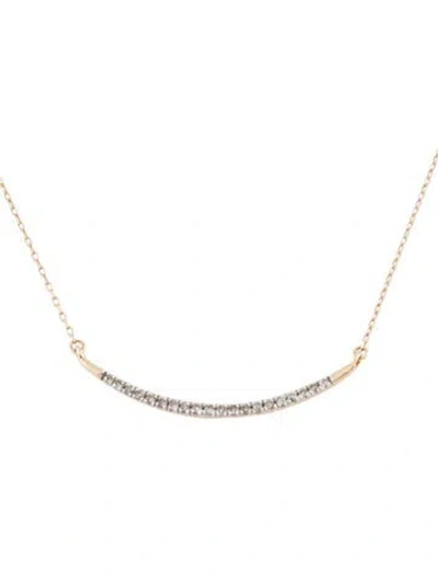 Pre-owned Adina Reyter 14k Diamond Large Pavé Curve Necklace, 16" In Multi