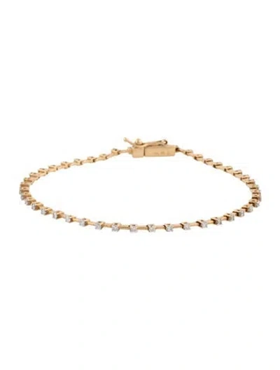 Pre-owned Adina Reyter 14k Diamond Link Tennis Bracelet In Multicolor
