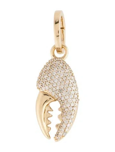 Pre-owned Adina Reyter 14k Diamond Lobster Claw Pendant In Multicolor
