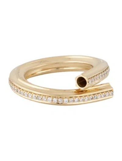 Pre-owned Adina Reyter 14k Diamond Macaroni Eternity Ring In Multicolor