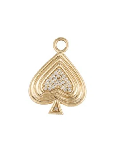 Pre-owned Adina Reyter 14k Diamond Make Your Move Heart Charm In Multicolor