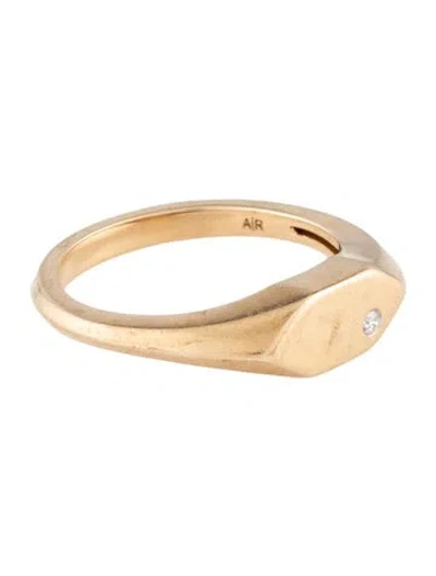 Pre-owned Adina Reyter 14k Diamond Signet Ring In Multicolor