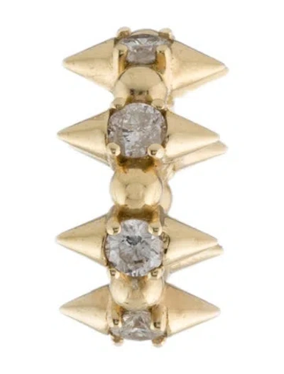 Pre-owned Adina Reyter 14k Diamond Spike Ear Cuff In Multicolor