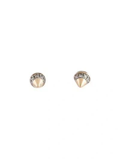 Pre-owned Adina Reyter 14k Diamond Spike Stud Earrings In Multicolor