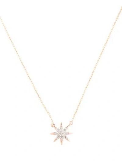 Pre-owned Adina Reyter 14k Diamond Star Pendant Necklace, 16" In Multicolor
