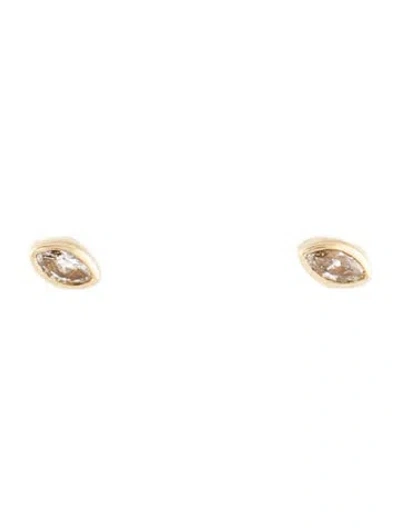 Pre-owned Adina Reyter 14k Diamond Stud Earrings In Multicolor