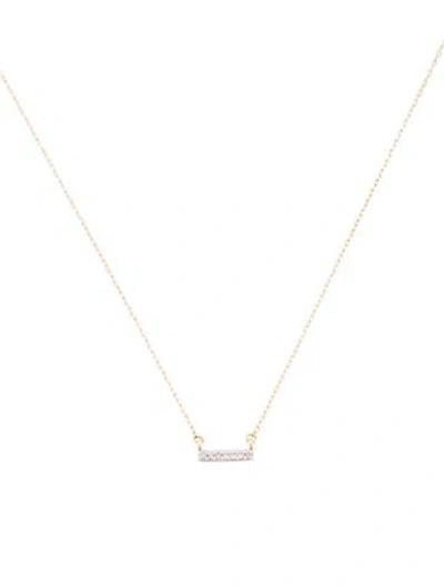Pre-owned Adina Reyter 14k Diamond Tiny Bar Necklace, 16" In Multi
