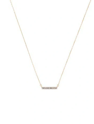 Pre-owned Adina Reyter 14k Diamond Tiny Bar Necklace, 18" In Multi
