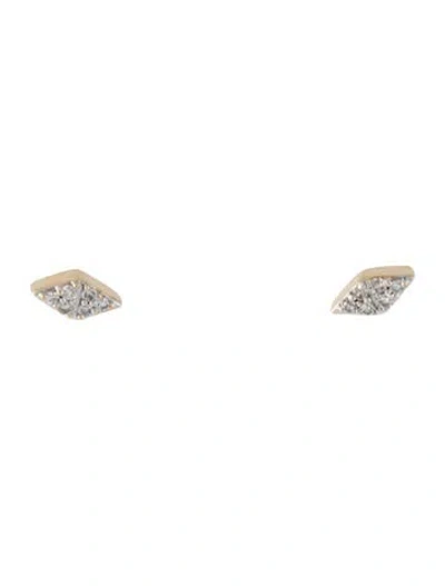 Pre-owned Adina Reyter 14k Diamond Tiny Studs In Multicolor