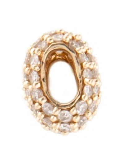 Pre-owned Adina Reyter 14k Diamond Wide Pavé Mini Bead, 0.25" In Multi