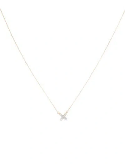 Pre-owned Adina Reyter 14k Diamond 'x' Necklace, 16" In Multi