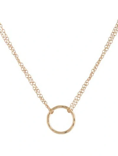 Pre-owned Adina Reyter 14k Double Strand Round Charm Link Pendant Necklace, 16" In Multicolor