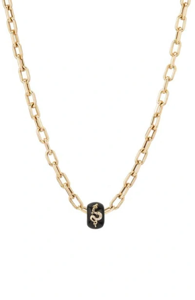 Adina Reyter 14k Pavé Diamond Dragon Big Bead Necklace In Metallic