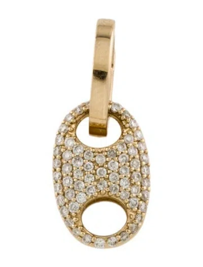 Pre-owned Adina Reyter 14k Pavé Diamond Mariner Link Charm Pendant In Multi