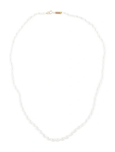 Pre-owned Adina Reyter 14k Pearl Bead Strand Necklace, 15.75" In Multi