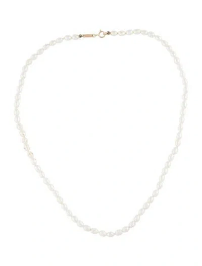 Pre-owned Adina Reyter 14k Pearl Choker Necklace, 16" In Multicolor