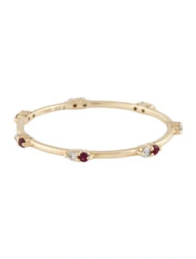 Pre-owned Adina Reyter 14k Ruby & Diamond Band In Multi