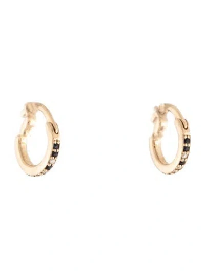 Pre-owned Adina Reyter 14k Sapphire & Diamond Huggie Earrings In Multicolor