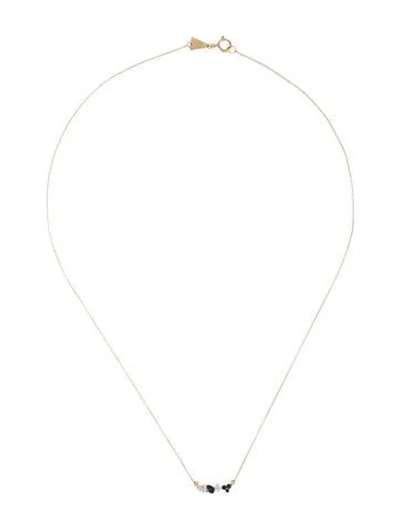 Pre-owned Adina Reyter 14k Sapphire & Diamond Scattered Diana Necklace, 15" In Multicolor