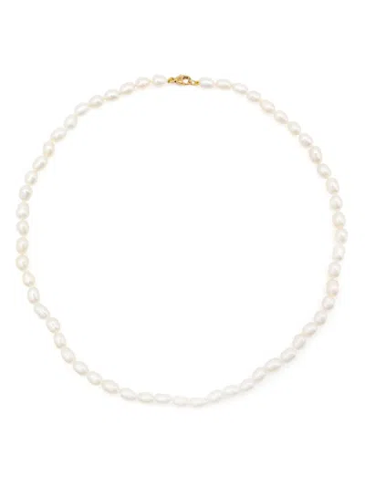 Adina Reyter 14kt Yellow Gold Chunky Seed Pearl Necklace In White