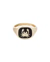 Adina Reyter 14k Yellow Gold Diamond & Ceramic Zodiac Cancer Signet Ring, 0.04 Ct. T. W. In Gold