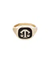 Adina Reyter 14k Yellow Gold Diamond & Ceramic Zodiac Libra Signet Ring, 0.06 Ct. T. W. In Gold