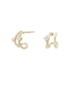 Adina Reyter 14k Yellow Gold Diamond Double J Hoop Earrings In Gold