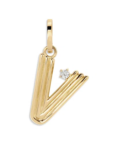 Adina Reyter 14k Yellow Gold Diamond Groovy B Initial Pendant, 0.06 Tcw