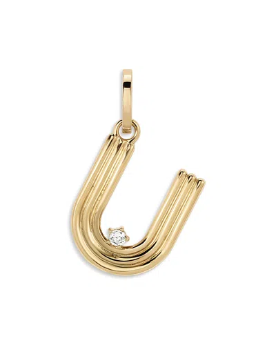 Adina Reyter 14k Yellow Gold Diamond Groovy B Initial Pendant, 0.06 Tcw