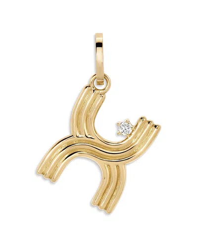 Adina Reyter 14k Yellow Gold Diamond Groovy B Initial Pendant, 0.06 Tcw
