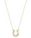 Adina Reyter Baguette Diamond Horseshoe Pendant Necklace In Yellow Gold