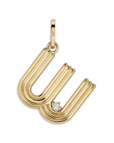 Adina Reyter 14k Yellow Gold Groovy Diamond Diamond Initial Charm