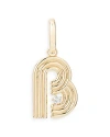 Adina Reyter 14k Yellow Gold Groovy Diamond Initial Pendant In B