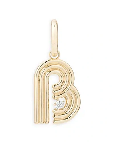 Adina Reyter 14k Yellow Gold Groovy Diamond Initial Pendant In B