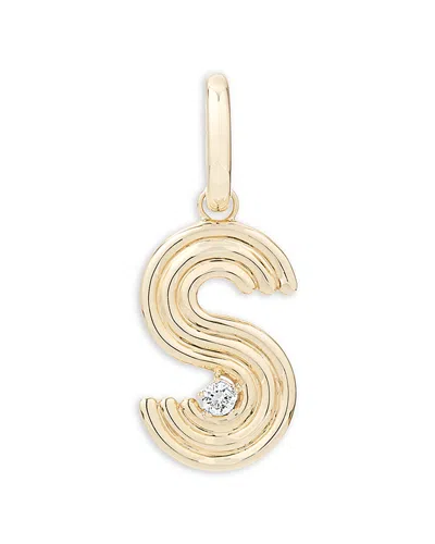 ADINA REYTER 14K YELLOW GOLD GROOVY DIAMOND INITIAL PENDANT