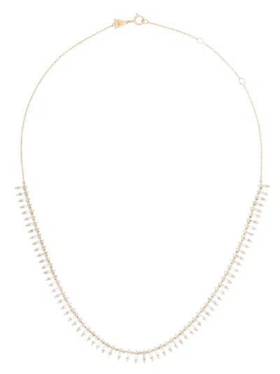 Adina Reyter 14k Yellow Gold Stack Baguette Half Riviera Diamond Necklace