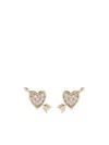 Adina Reyter 14kt Yellow Gold Heart And Arrow Diamond Stud Earrings In Gold
